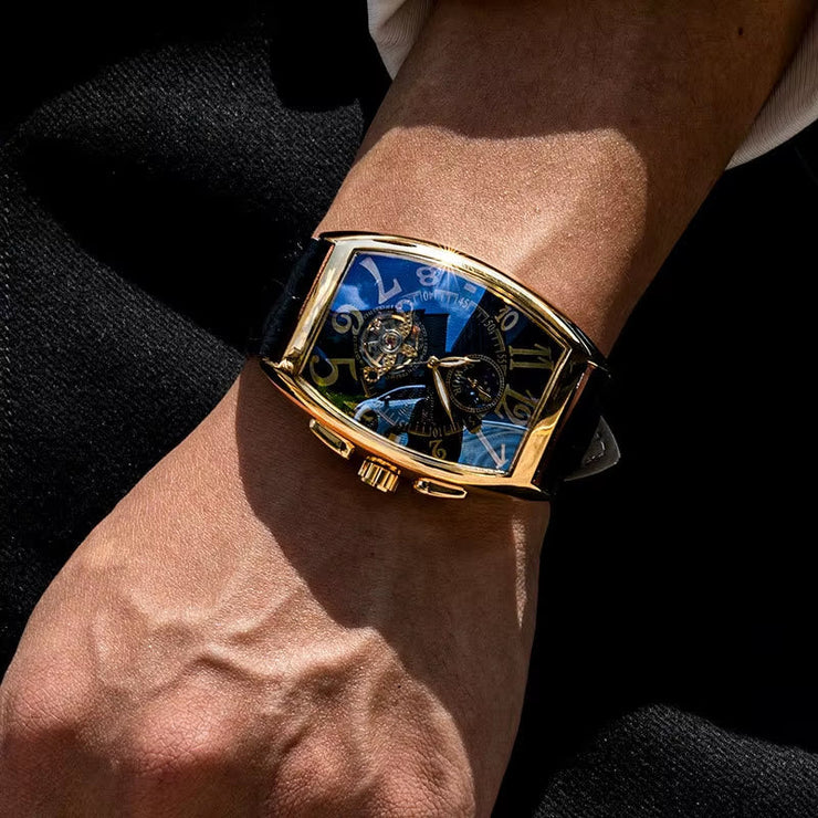 Men'S Watches Fashion Moon Phase Tourbillon Watches Men Automatic Mechanical Wristwatches Relogio Masculino Reloj Hombre