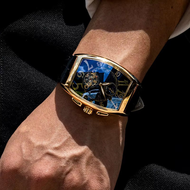 Men'S Watches Fashion Moon Phase Tourbillon Watches Men Automatic Mechanical Wristwatches Relogio Masculino Reloj Hombre