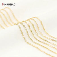 14K Real Gold Plated Chain for Jewelry Making 1.2Mm 1.6Mm 2.0Mm Thin Chain Wholesale Handmade DIY Jewelry Findings