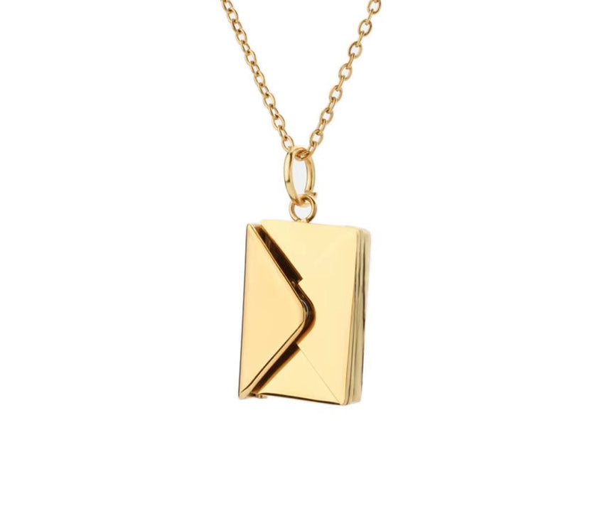 Love Letter Envelope Pendant Necklace Customized Stainless Steel Jewelry Confession Love You for Valentine Day Mother Day