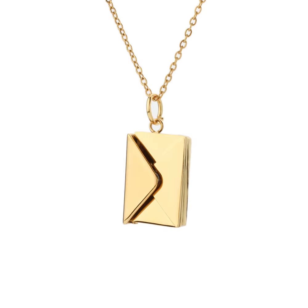 Love Letter Envelope Pendant Necklace Customized Stainless Steel Jewelry Confession Love You for Valentine Day Mother Day