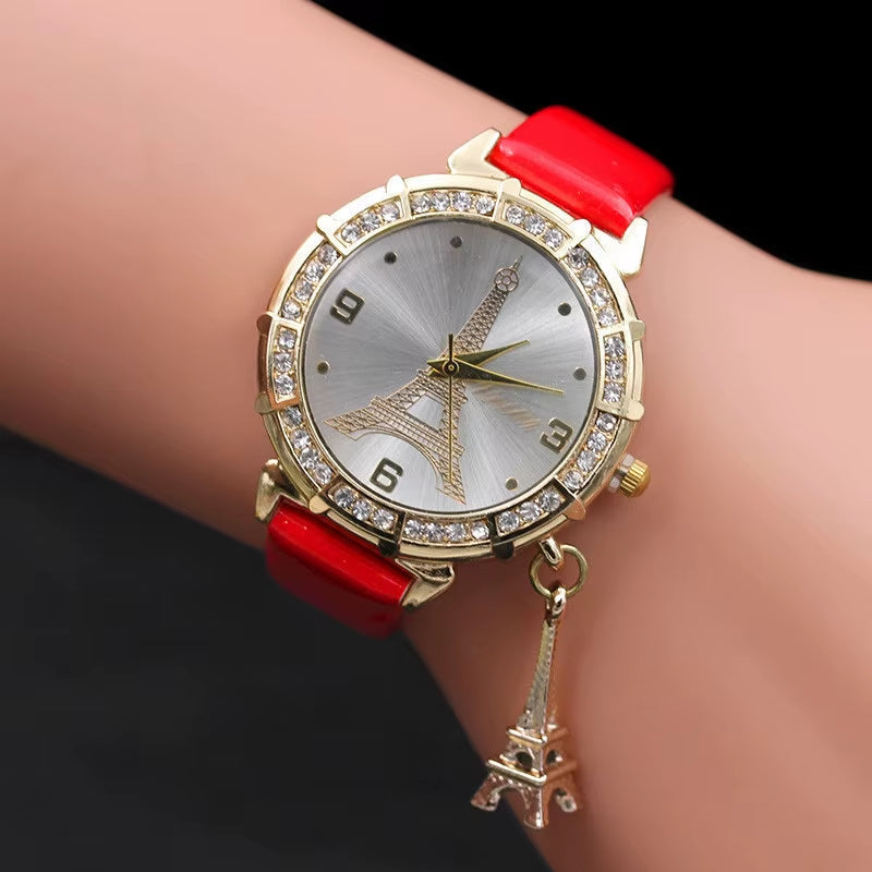 2020 Ladies Watches Fashion Paris Eiffel Tower Watches Women Faux Leather Quartz Watches Relogio Feminino Reloje Mujer Best Gift