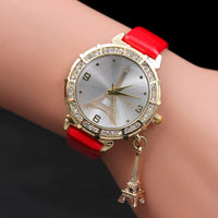 2020 Ladies Watches Fashion Paris Eiffel Tower Watches Women Faux Leather Quartz Watches Relogio Feminino Reloje Mujer Best Gift