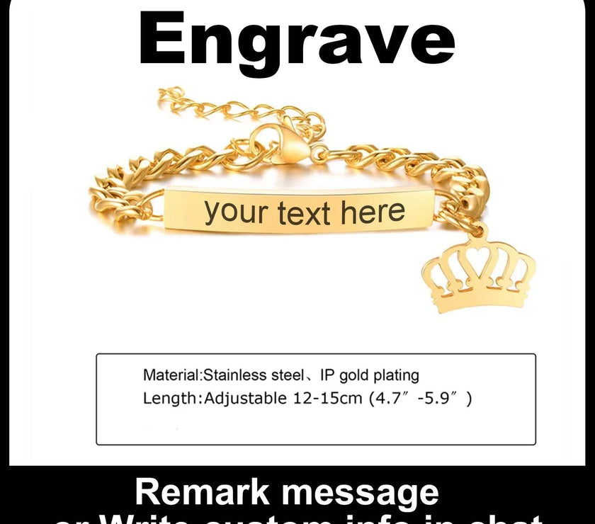Personalize Name Bracelet for Baby Boy Girl Figaro Chain Smooth Bangle Link Gold Tone No Fade Safty Jewelry 12Cm to 15Cm