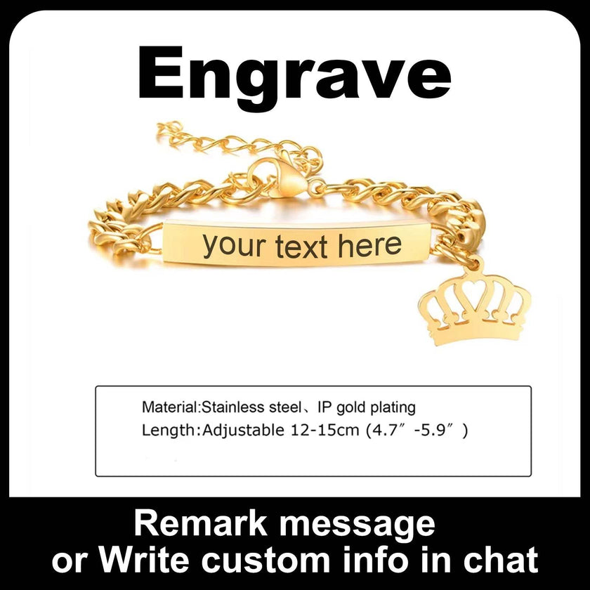 Personalize Name Bracelet for Baby Boy Girl Figaro Chain Smooth Bangle Link Gold Tone No Fade Safty Jewelry 12Cm to 15Cm