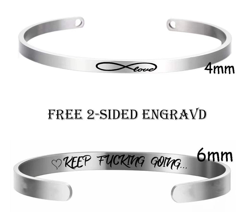 Personnalisé Bracelet for Women Custom Necklace Bar Engraved Name Text Mantra Bangle Cuff Stainless Steel Jewelry for Women Gift