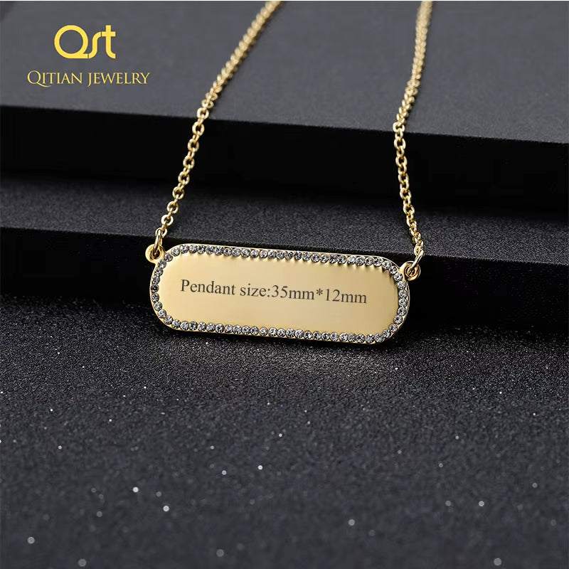 Hip Hop Iced Out Custom Name Pendant Necklaces Engraved Any Language Choker Pendants Women/Men Jewelry Gift