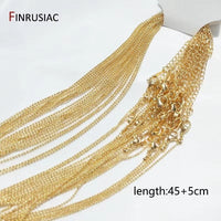 1.4Mm Thickness,Real Gold Plated Metal Thin Chain for Necklace Making, DIY Jewelry Making Chain Wholesale