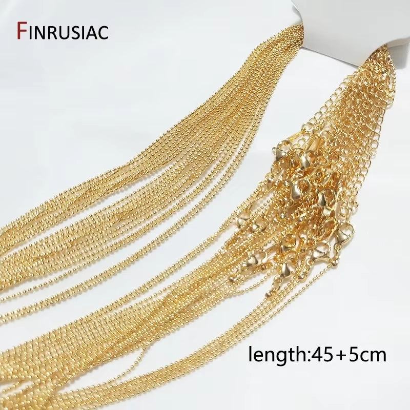 1.4Mm Thickness,Real Gold Plated Metal Thin Chain for Necklace Making, DIY Jewelry Making Chain Wholesale