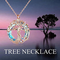 Professional Valentines Day Gifts for Women Sterling Silver Tree of Life Necklace for Women Celtic Knot Moon Necklace Purple Crystal Tree of Life Jewelry Valentines Day Gifts