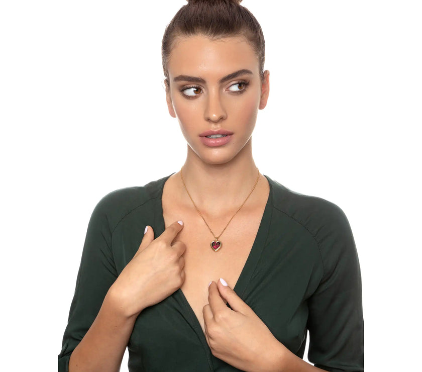 Gold Plated Silver Heart Pendant I Love You Necklace 120 Languages 24k Gold Inscribed