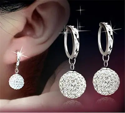 Crystal Ball Pendant and Princess Stud Earrings Set